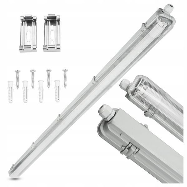 Oprawa Hermetyczna Lampa LED Świetlówka Do Garażu 120CM Warsztat T8 20W CW zdjęcie 1
