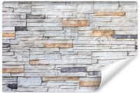 Fototapeta Do Salonu Szary KAMIEŃ Łupek Mur Abstrakcja 3D 90cm x 60cm