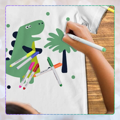 pisaki do tkanin ubrań koszulek markery flamastry mazaki zestaw 6 kolorów na Arena.pl