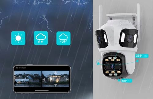 POTRÓJNA KAMERA WIFI IP SMART ZEWNĘTRZNA OBROTOWA UHD 8MP ZOOM ICSEE 3w1 na Arena.pl