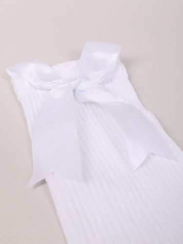 Podkolanówki dziewczęce dziecięce w prążek białe 27-30 YOCLUB na Arena.pl