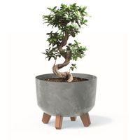 Donica okrągła 24 cm szara misa nóżki wkład