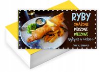 Wizytówki firmowe reklamowe 200szt dużo wzorów RYBY SMAŻONE PIECZONE