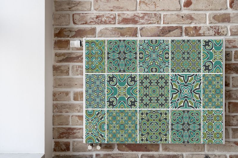 Mata MAGNETYCZNA Na Kaloryfer Zielona Mozaika Marokańska 100cm x 60cm zdjęcie 6