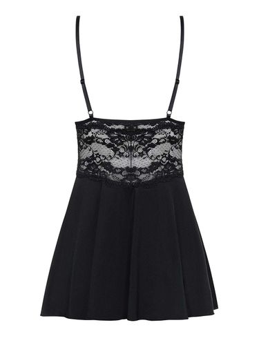 Komplet 810-BAB-1 babydoll i stringi - czarny - Obsessive L/XL na Arena.pl