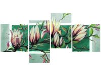 45CM 120CM ZEGAR 4 ELEM SŁODYCZ MAGNOLII ZIELENI ŚCIENNY