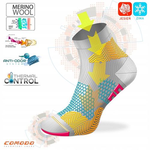 Przejściowe termiczne skarpety trekkingowe 38% merynosa jesień-zima Comodo na Arena.pl