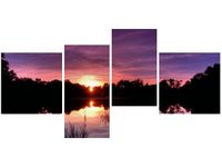 140CM 70 OBRAZ ZACHÓD SŁOŃCA WŚRÓD TRZCIN ŚCIENNY