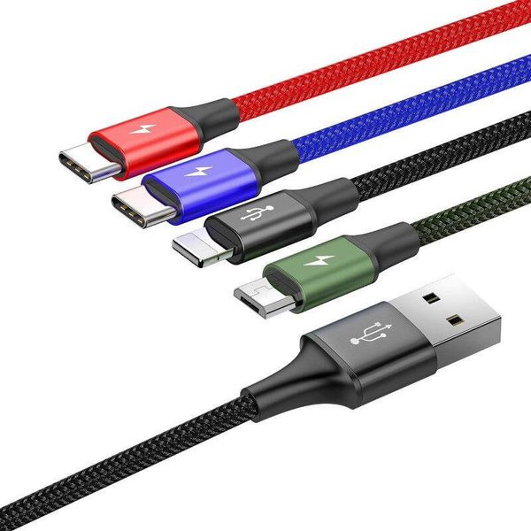 kabel usb baseus fast 4w1 2xusb-c / lightning / micro 3,5a 1.2m zdjęcie 3