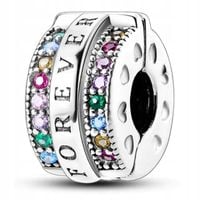 Zawieszka SREBRO 925 Charms Koralik Klips Separator Bloker Love Forever