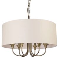 Klasyczna LAMPA wisząca ABU DHABI P06871BR-WH Cosmolight okrągły zwis do sypialni biały