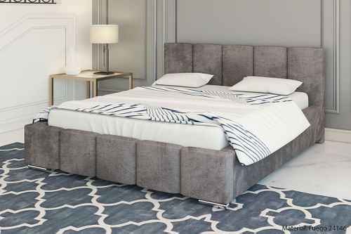 DUŻE ŁÓŻKO DO SYPIALNI 140x200 STELAŻ + POJEMNIK ŁÓŻKA TAPICEROWANE na Arena.pl