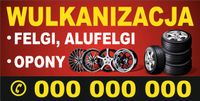 BANER REKLAMOWY 130x80 cm FELGI OPONY ALUFELGI