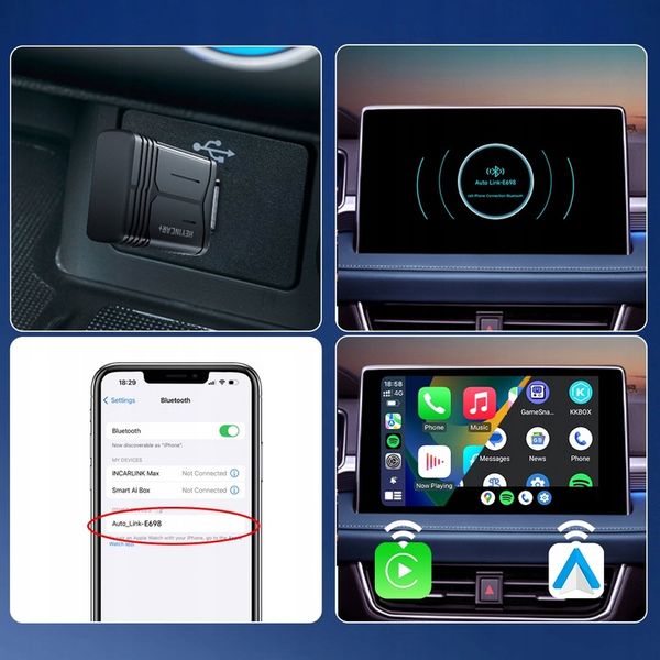 HEYINCAR 2 w 1 Bezprzewodowy Apple Carplay Android Auto Adapter Dla zdjęcie 12