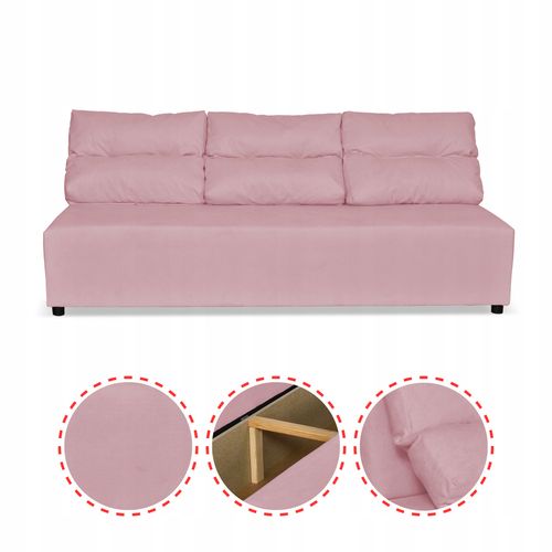 Zestaw KIMO funkcja spania sofa fotele Family Meble różowy Hunter welur na Arena.pl