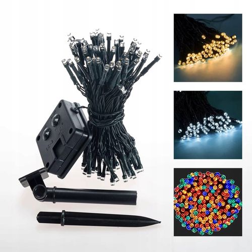 Lampki solarne LED 200LED ciepła biel na Arena.pl