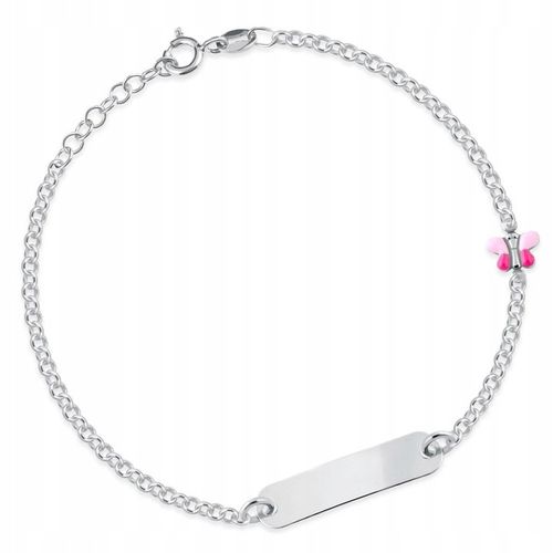 Bransoletka Srebrna 925 Motylek z Imieniem Grawer Pamiątka Chrztu Świętego na Arena.pl