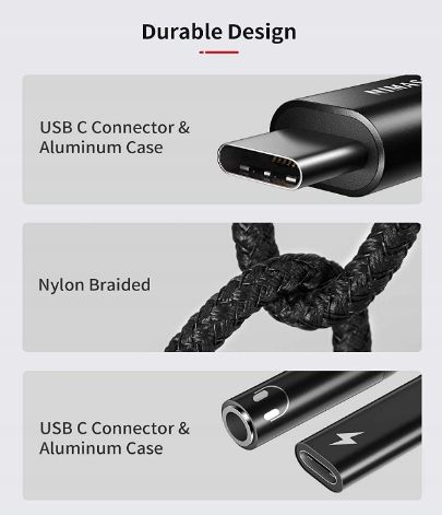ADAPTER USB C JACK 3,5mm PD USB C 2W1 NIMASO zdjęcie 5