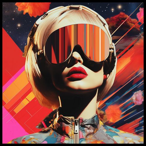 Plakat 60x60cm Retrofuturystyczna Muza na Arena.pl