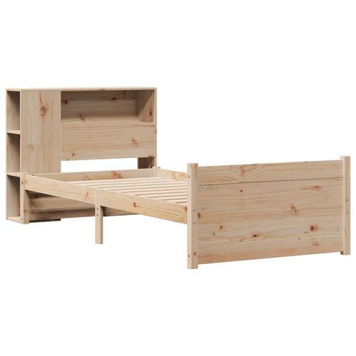 Łóżko z regałem, bez materaca, 100x200 cm, sosnowe na Arena.pl