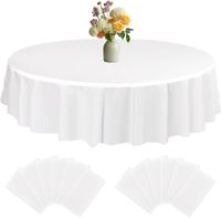 Obrus okrągły biały 213 cm zestaw 10 sztuk wodoodporny PEVA na wesele