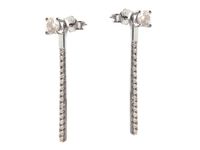 Wiszące rodowane podłużne srebrne kolczyki tribal cyrkonie srebro 925 K1603