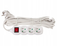 PRZEDŁUŻACZ 10m 3 GNIAZDA Z WYŁĄCZNIKIEM BIAŁY PVC 1mm2 EMOS P1310