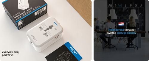 Voomy 20W Uniwersalna Wtyczka Światowa - 150+ krajów - USB-C & USB-A na Arena.pl