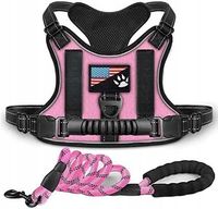 Szelki dla psa S + Smycz, różowe, oddychające, antyciągnące