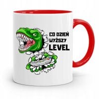 Kubek Czerwony Dla Chłopaka Co Dzień Wyższy Level Z Nadrukiem Ze Zdjęciem
