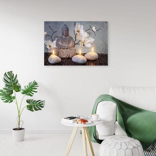 Deco Panel, Świece i figurka Buddy 60x40 na Arena.pl