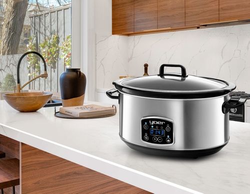 Wolnowar Garnek ceramiczny Slow Cooker Yoer INOX LCD 320W 6,5L +Programator na Arena.pl