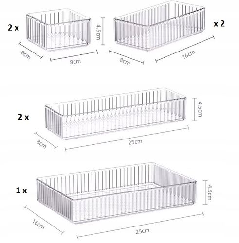 ORGANIZER NA KOSMETYKI WKŁAD DO SZUFLADY POJEMNIK TACKA PERFUMY MODUŁOWY 7 na Arena.pl