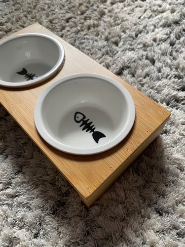 MISKA DLA KOTA PSA PODWÓJNA DREWNIANA METALOWA na Arena.pl