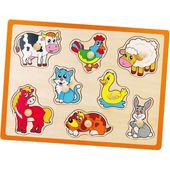DLA DZIECI DREWNIANE PUZZLE FARMA UKŁADANKA