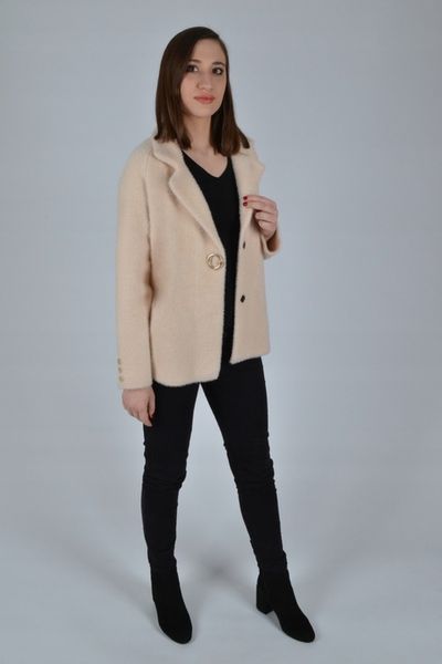 KURTKA ŻAKIET MARYNARKA ALPAKA KOŁNIERZ OVERSIZE zdjęcie 2