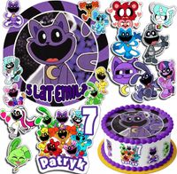 ZESTAW OPŁATEK NA TORT 30CM + 17 POSTACI - CATNAP SMILING + IMIĘ 24CM 26CM