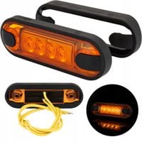 Lampa obrysowa pomarańczowa płaska LED boczna obrysówka 12/24V wytrzymała