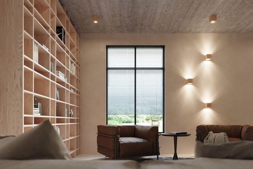 Downlight LAMPA sufitowa Quad SL.0493 Sollux drewniana OPRAWA w stylu skandynawskim kostka na Arena.pl