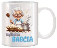KUBEK Z NADRUKIEM ŚMIESZNY PREZENT DZIEŃ BABCI URODZINY IMIENINY BABCIA