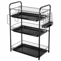 DUŻA SUSZARKA 3 POZIOMOWA DO NACZYŃ + OCIEKACZ NA TALERZE KUBKI I SZTUĆCE