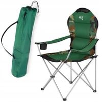 Krzesło wędkarskie z oparciem i podłokietnikami na ryby łowienie SKŁADANE
