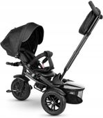 ROWEREK TRÓJKOŁOWY DLA DZIECI PREMIUM BLACK Z DASZKIEM QPLAY 6w1 OBROTOWY