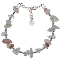 Bransoletka - Kwarc, Cytryn, Hematyt kulki i srebro