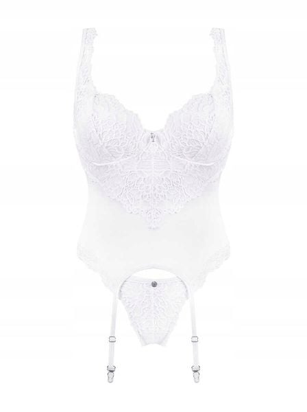 Obsessive Gorset i stringi Amor Blanco białe L/XL zdjęcie 3