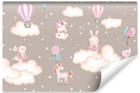 Fototapeta Dziecięca Króliczki Zwierzęta Chmurki Gwiazdy 315cm x 210cm