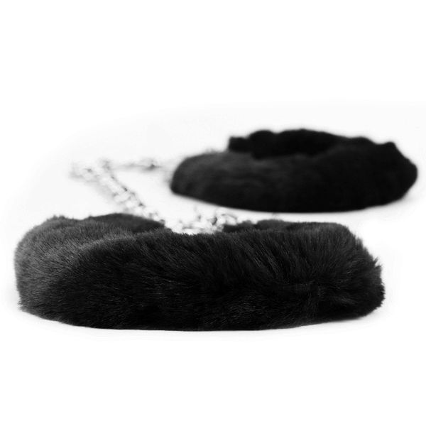 Fetish Pleasure Fluffy Leg Cuffs Black zdjęcie 2