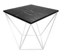 Stolik kawowy druciany LOFT Industrial marmur/biały