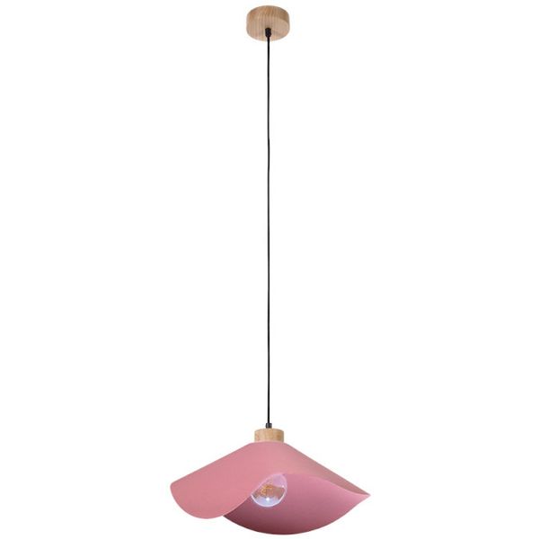 Wisząca lampa loft HATTU 1614519174 kopułowa zwis materiałowy różowy zdjęcie 1