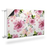 Mata MAGNETYCZNA Na Kaloryfer Akwarelowe Kwiaty Liście 90cm x 60cm